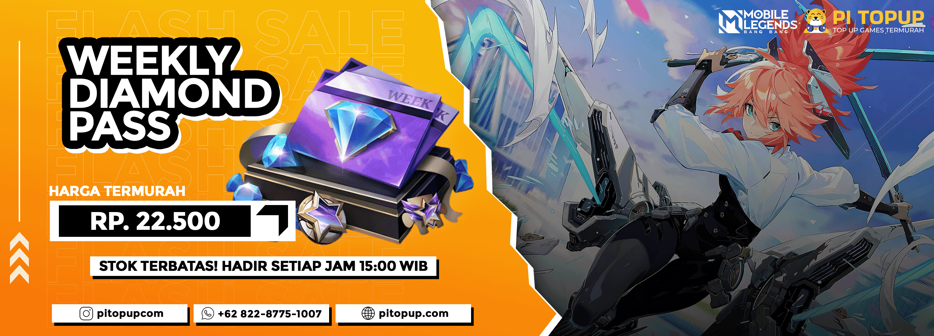 Weekly Diamond Pass cuma 22.5K!